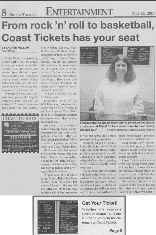 Coast Tickets in the Signal Tribune 2005